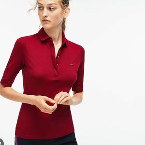 Lacoste Slim Fit Polo - Bordeaux - Sz 42